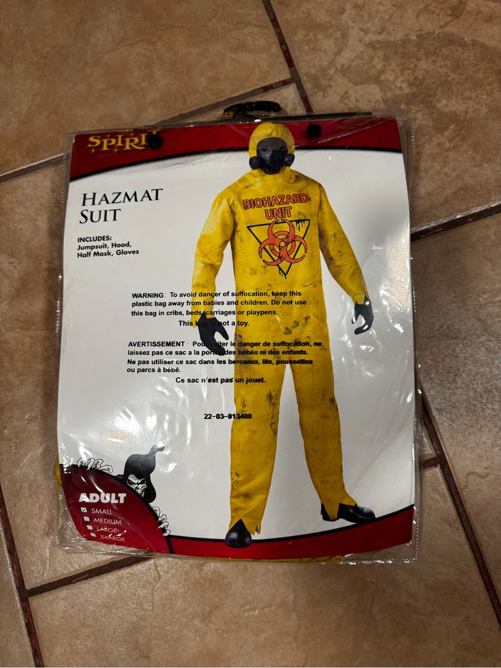 Spirit Yellow Hazmat Biohazard Jumpsuit Costume